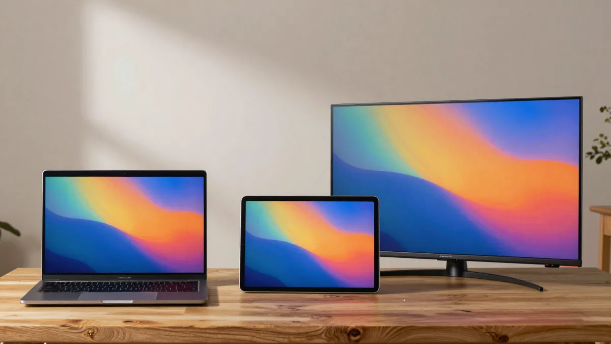 ノートPC・タブレット・テレビを並べて配信サービスの画質を見比べる